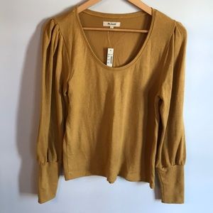 NWT Madewell Mustard Yellow Long Sleeve Top M